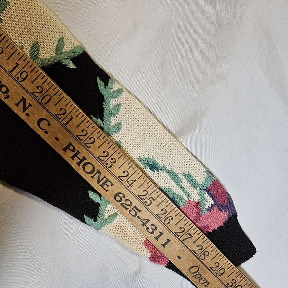 vintage floral high neck pullover knit tunic sweater grannycore 3D Embroidered - Picture 11 of 16